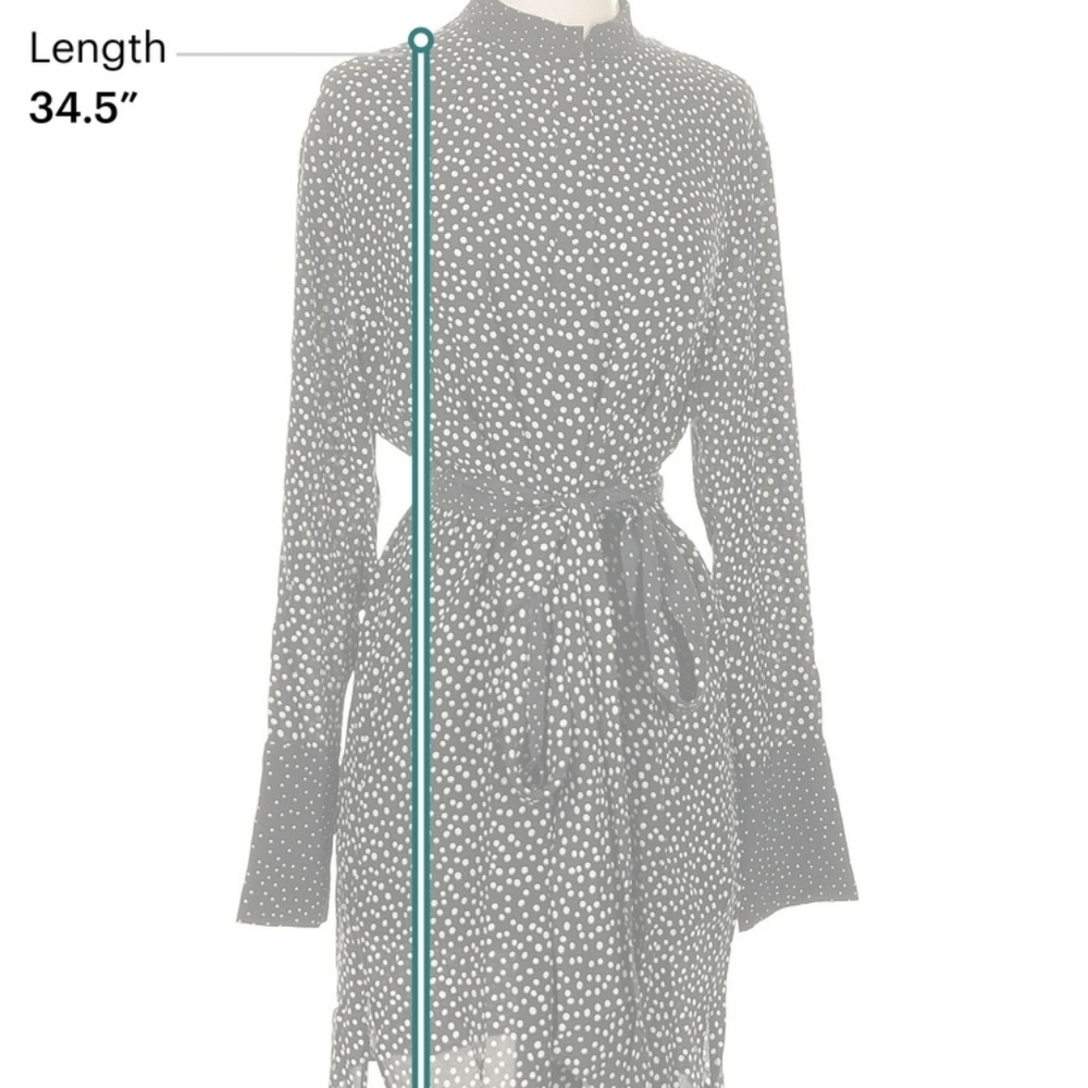 Diane von Furstenberg 100% Silk, long sleeve,  polka dot print, black, short - Picture 6 of 8